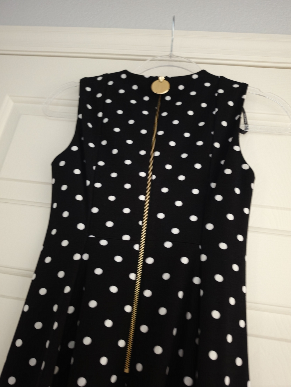 Calvin Klein 0P Black Polka Dot Midi Dress - Picture 5 of 5